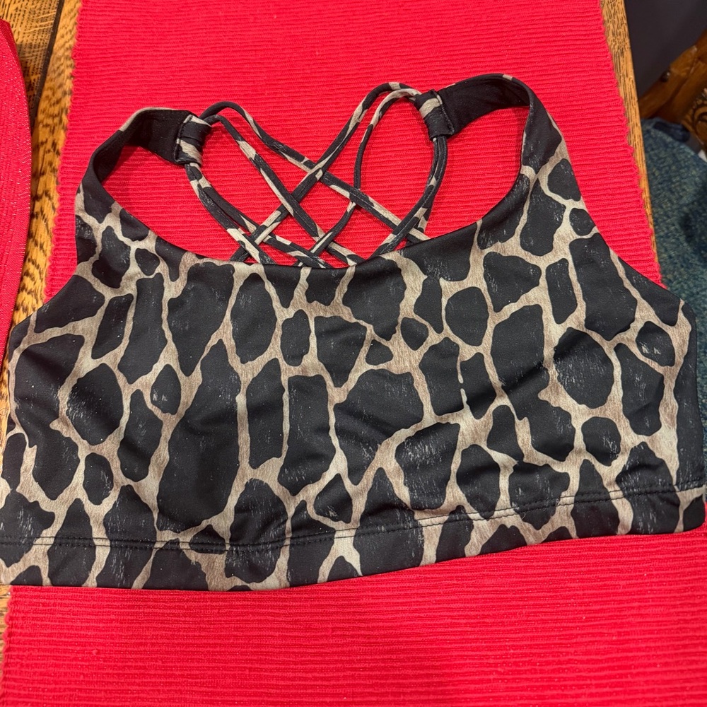 Onzie Black and Tan Animal Print Top